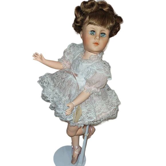 16" 1950's Vintage Valentine Mid Century Jointed  Ballerina Doll - Picture 1 of 9